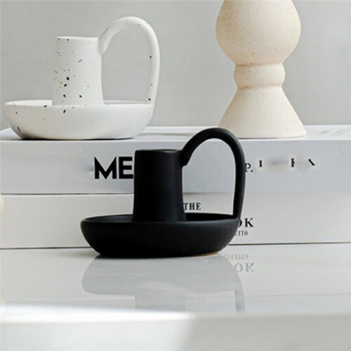 Elegant Modern Ceramic Candlestick Ornaments Homestay Decorative Dining Table Candlelight Dinner Props 2