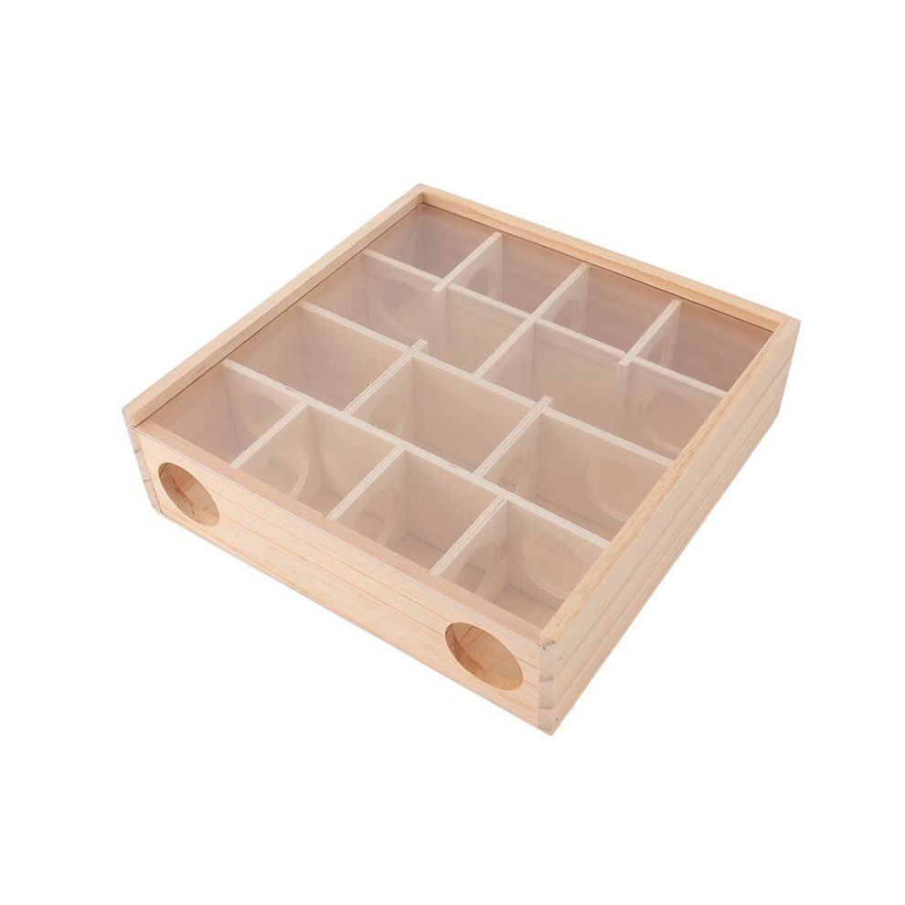 Saudism Hamster Tunnel Maze With Cover Wooden Interactive Hamster Hideout Tunnel Exploration Toy For Mice Small Gerbil Hamsters