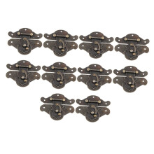 10 Sets Antique Cabinet Latch Zinc Alloy Vintage Jewelry Box Clasp Retro Decorative Hasp Kit