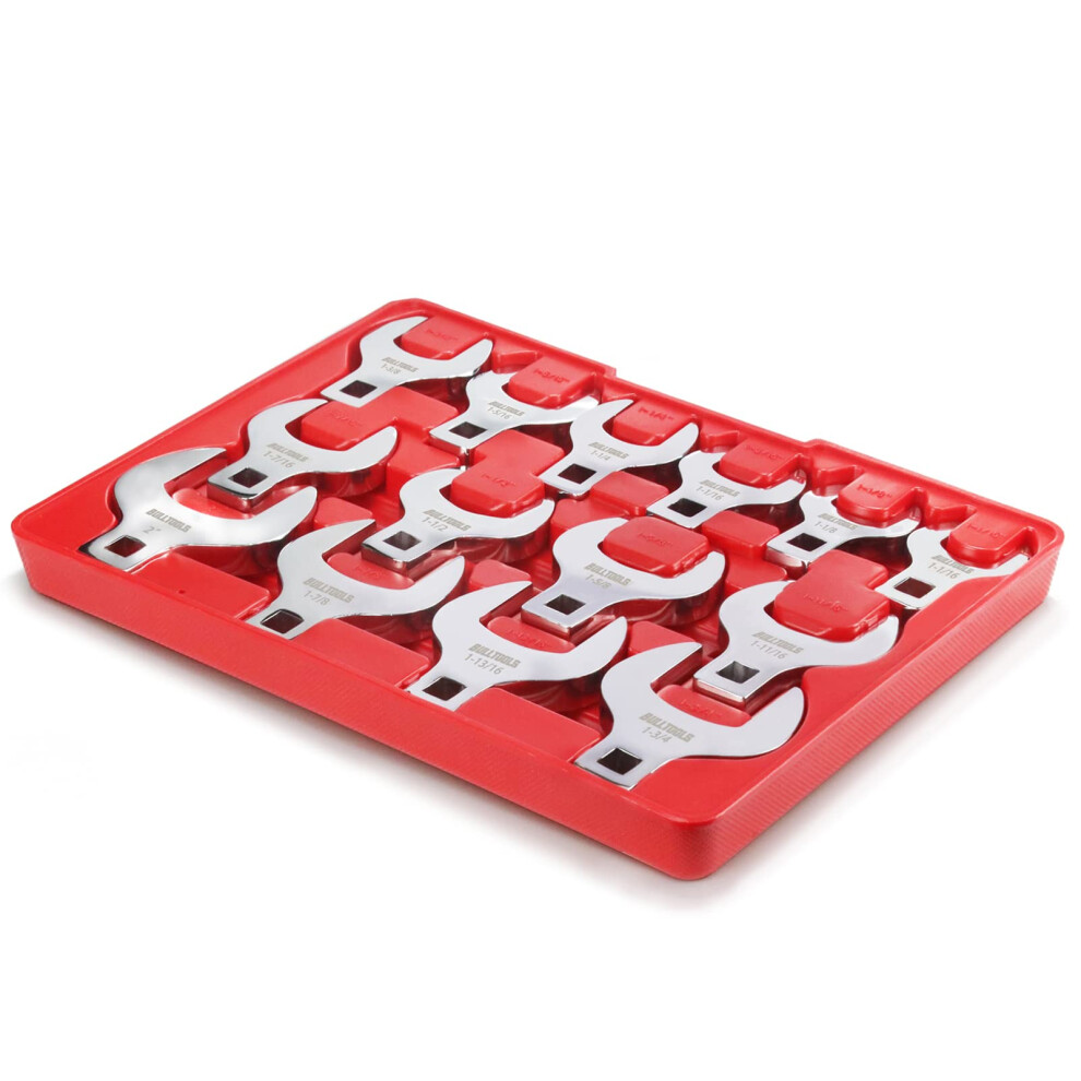 1/2 Inch Drive 14 Piece Sae Jumbo Crowfoot Wrench Set, Chrome Vanadium, Tight Space Access 9771547216889