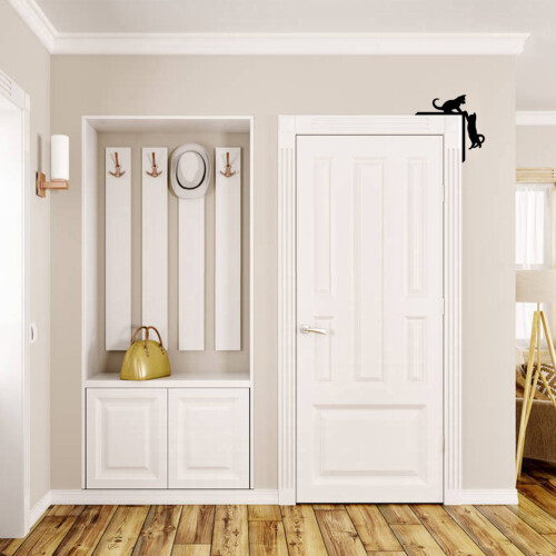 Humorous Wooden Door Corner Decor