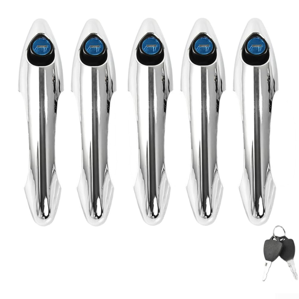 Vehicle Door Lock Handle Alloy With Lock Cylinder, Weather Resistant Secure Metal Design 5Pcs 9771547216971