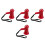 4Pcs Red Plastic Megaphone Loud Portable Wedding Prop 7