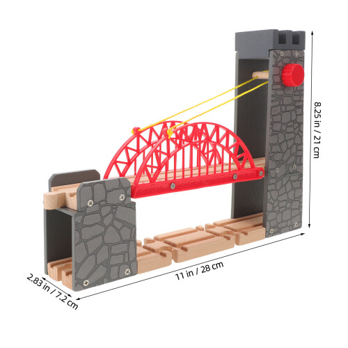 Wood Train Set Bridge Accessory Safe Durable Toy Track Piece 1