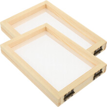6Pcs Wooden DIY Paper Craft Frame Khaki for Handmade Paper and Decor
