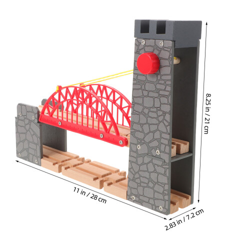 Wood Train Set Bridge Accessory Safe Durable Toy Track Piece 2