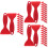 60Pcs Red Plastic Ice for Freezer Refrigerator Cleaning Tool 8