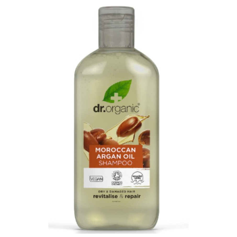 Dr.Organic Moroccan Argan Oil Shampoo | Gently cleanses & Nourishes hair & Enhances Natural Shine - 265ml