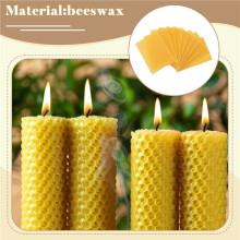 10 Pieces Natural Beeswax Candle Making Kit, Honeycomb Texture DIY Beeswax Candle Set
