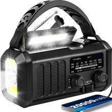 Emergency Weather Radio 20000mAh NOAA Solar Hand Crank with LED Flashlight USB Charging for Camping