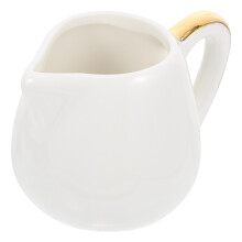 Ceramic Milk Jug with Handle White Porcelain Creamer Pitcher for Coffee Tea Elegant Retro Design