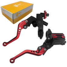 Motorcycle Brake and Clutch Lever Set 7/8 Inch CNC Aluminum Adjustable for Yamaha Honda Kawasaki Suzuki Harley Red