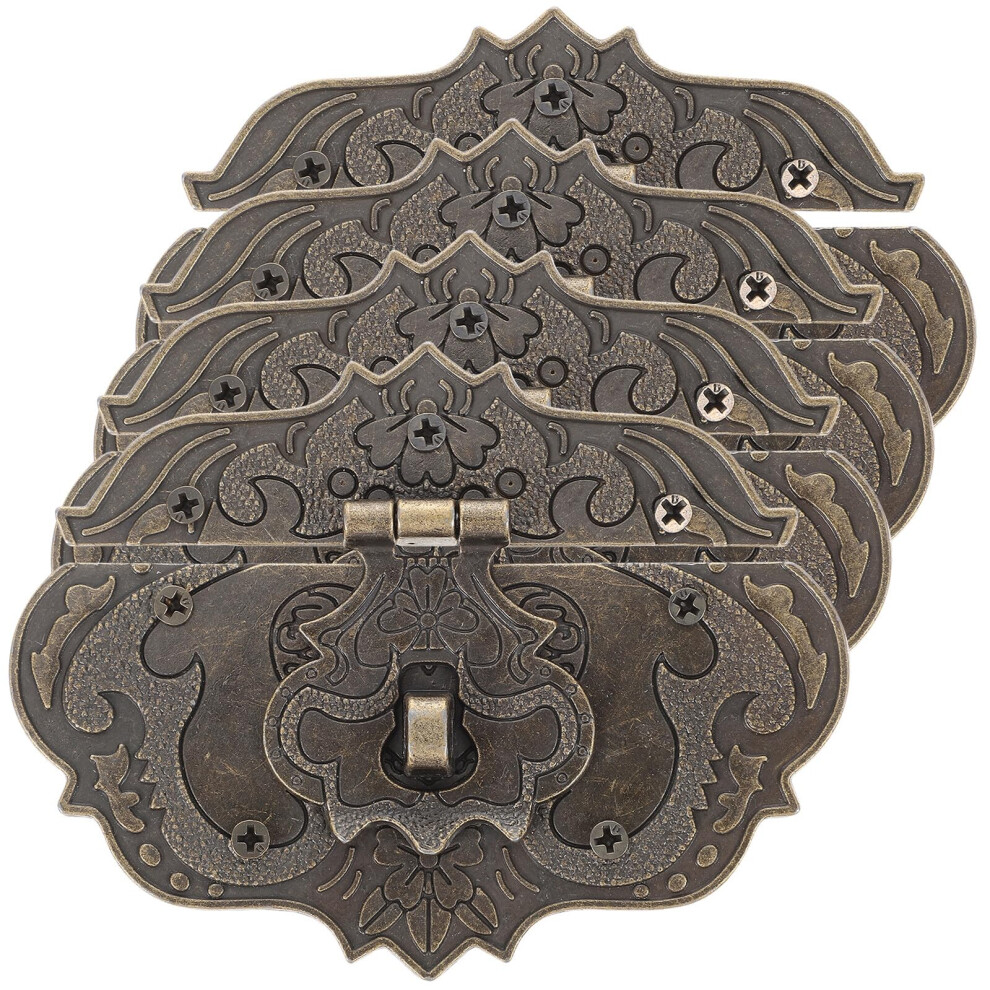 4Pcs Vintage Zinc Alloy Hasp Latch For Wooden And Jewelry Boxes, Antique Cabinet Clasp With Screws 9771547217879