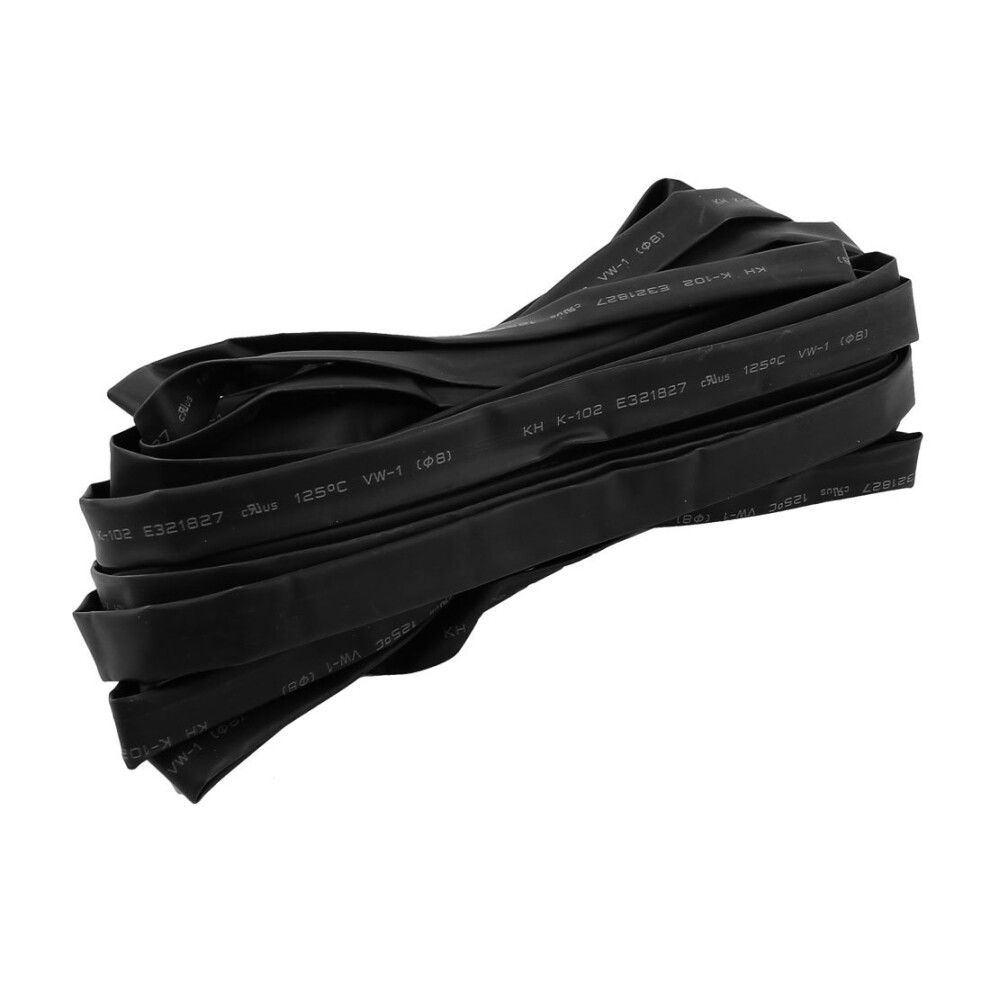 Heat Shrink Tube 8Mm 2:1 Black Polyolefin 12M For Cable Management And 600V Electrical Insulation 9169991239835