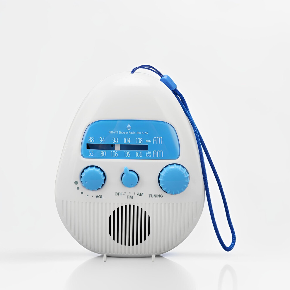 Waterproof Shower Radio With Builtin Speaker Am Fm Battery Operated For Bathroom And Outdoor Use 9169991239965