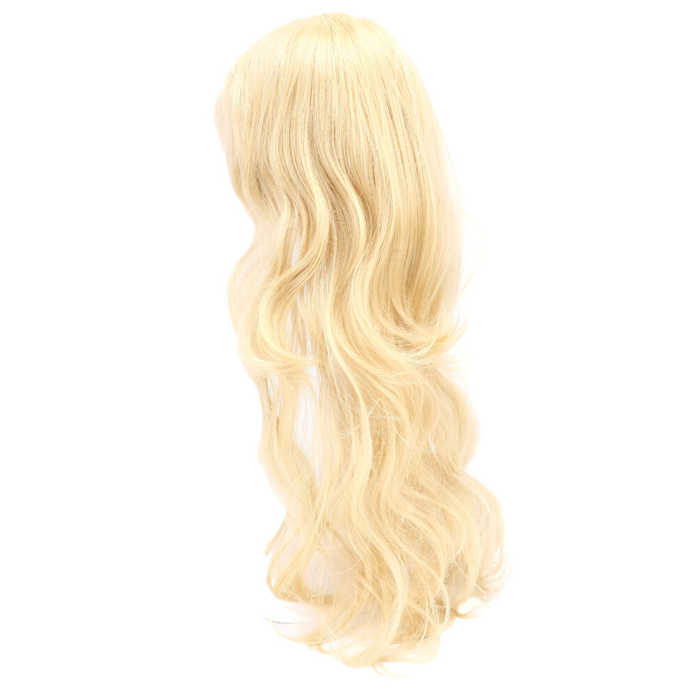 Unisex Long Blonde Wavy Curly Cosplay Wig For Women, Breathable Synthetic Costume Wig
