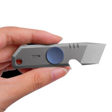 Titanium Pry Bar EDC Tool with Bottle Opener, Mini Crowbar Keychain for Everyday Carry
