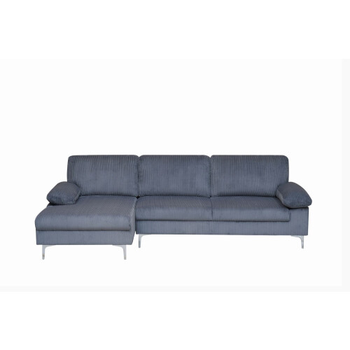 Luxury Life Napoli Jumbo Cord Sectional Corner Left Sofa in Grey 2