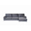 Luxury Life Napoli Velvet Sectional Corner Right Sofa in Grey 3