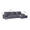 Luxury Life Napoli Velvet Sectional Corner Right Sofa in Grey 4