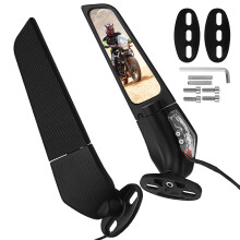 6Pairs Durable Black Motorcycle Mirrors for Handlebars with Large View