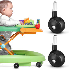 16Pièces Roues Plastique Silencieux Pour Poussette Noires