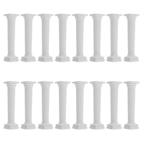 48Pièces Colonnes Blanches Romaines Miniatures Pour Projet DIY