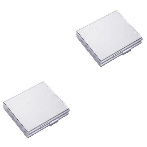 2Pièces Coffret Cigarettes Argenté Durable Facile À Transporter 2