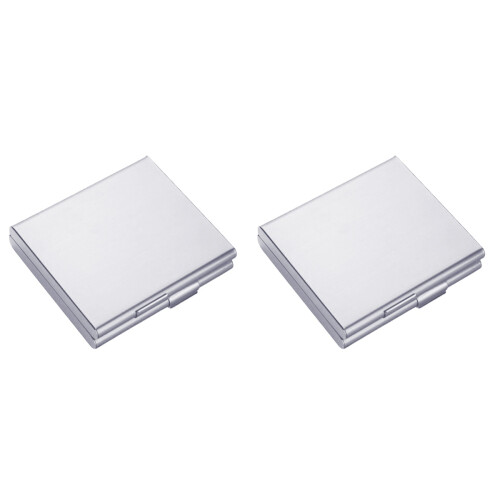 2Pièces Coffret Cigarettes Argenté Durable Facile À Transporter 1
