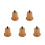 5Pcs Light Socket Lamp Holder Wood Plastic Durable Khaki Color 4