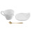 3Sets White Porcelain Coffee Cup Handcrafted Ceramic Mug with Saucer 1