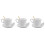 3Sets White Porcelain Coffee Cup Handcrafted Ceramic Mug with Saucer 5