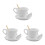 3Sets White Porcelain Coffee Cup Handcrafted Ceramic Mug with Saucer 9