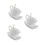 3Sets White Porcelain Coffee Cup Handcrafted Ceramic Mug with Saucer 10