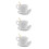 3Sets White Porcelain Coffee Cup Handcrafted Ceramic Mug with Saucer 4