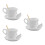 3Sets White Porcelain Coffee Cup Handcrafted Ceramic Mug with Saucer 7