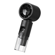 Handheld Misting Fan with LED Display, USB Rechargeable Cooling Spray, Adjustable Speeds, Black