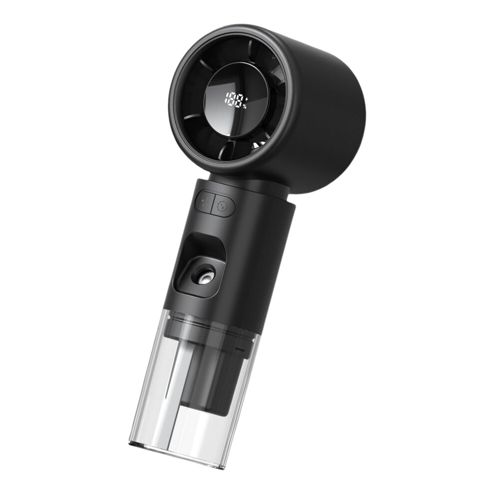 Handheld Misting Fan With Led Display, Usb Rechargeable Cooling Spray, Adjustable Speeds, Black 9169991240459