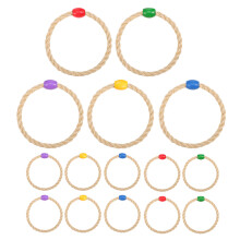 75Pcs Beige Sisal Rope Toss Game Rings for Kids Indoor Outdoor Fun