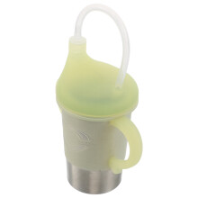5Pcs Leakproof Senior Drinking Cups with Soft Straw and Green Design