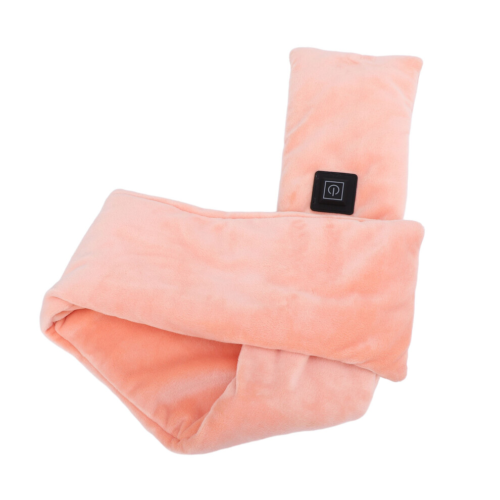 Orange/Pink Heated Neck Wrap Electric Scarf With 3 Heat Levels, Velvet, 10X85cm,
