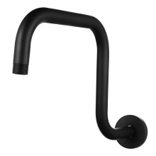 13 Inch Adjustable Shower Head Extension Arm Matte Black Stainless Steel SShaped for Ceilings