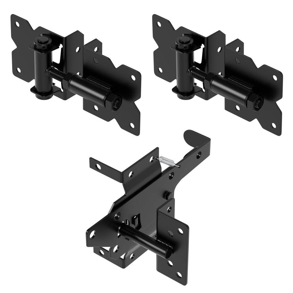 Heavy Duty Self Closing Gate Hinges With Automatic Locking Latch For Wooden Or Metal Fence Gates 9169991240930