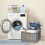 Rolling Storage Basket with Wheels, Foldable Laundry Bin for Small Spaces, Durable Gray Organizer 3