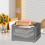 Rolling Storage Basket with Wheels, Foldable Laundry Bin for Small Spaces, Durable Gray Organizer 2