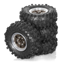 4pcs 51mm 1.0Inch Metal Beadlock Wheel Tire Set for 1/18 1/24 RC Crawler Car TRX4M SCX24 FCX24 Upgrade Parts Brown