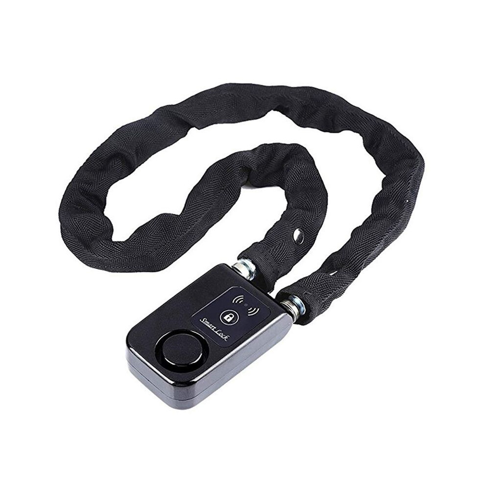 Chain Lock Bike/Motorcycle/Gate/Door Keyless Lock With Anti Theft Alarm 110Db Phone App Control Black 6034254849522