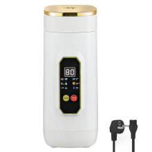 Bollitore da Viaggio, Piccolo, 450 Ml,  Bollitore Portatile con 6 Impostazioni di Temperatura, Display A LED, per Tè, Caffè, Campeggio, Spina UE