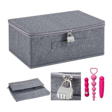 Bolsa Organizadora Discreta con Cerradura para Juguetes de Adultos, con Tapa con Cremallera, 38 X 25 X 16 cm.