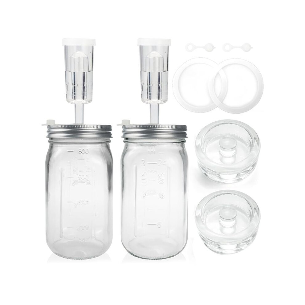 2 Pack 32 Oz Mason Jar Fermentation Kit, Fermentation Jars, Fermentation Lids, Fermenting Weights and Airlocks